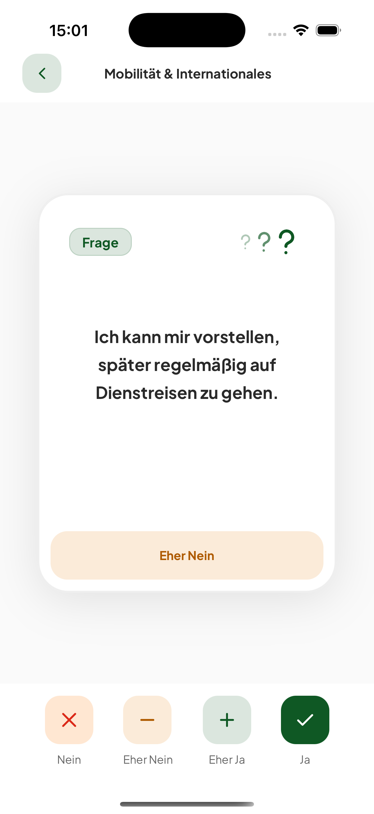 Frage zur Mobilität in der beAzubi App